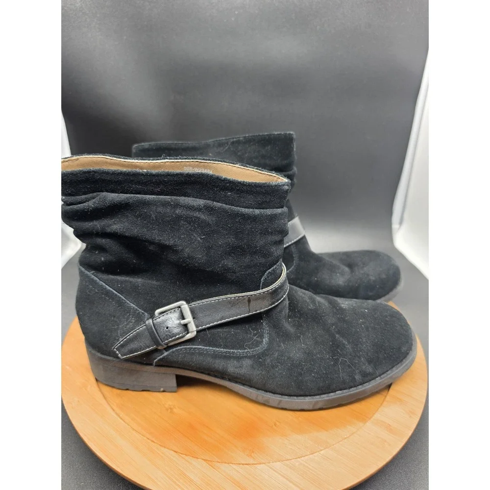 White Mountain Nashville Boots Booties Black Leather‎ Suede Size 10M